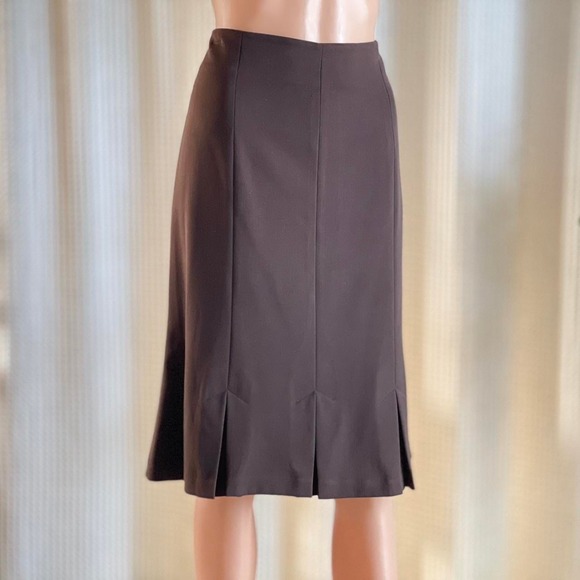 Vintage 90s R•Q•T• Brown Paneled Midi Skirt Office Wear Dark Academia Size 10 - Picture 6 of 8